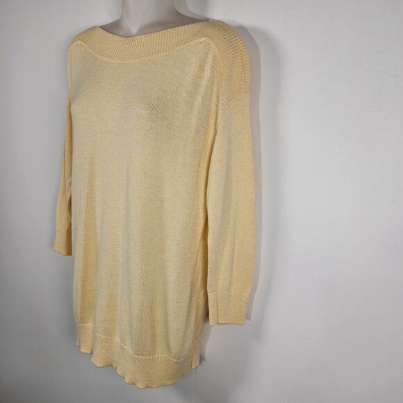 Chico's Women Pullover Sweater Size 1 US Medium Boat Neck Ribbed 3/4 sleeve Knit - Picture 5 of 9